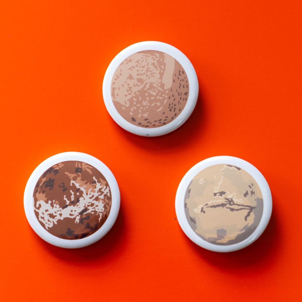 缶バッジ 32mm　水星・金星・火星（3個セット）