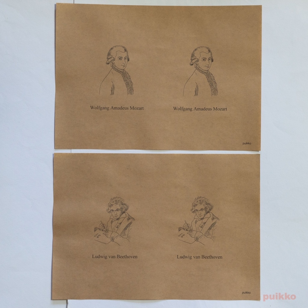 紙製ブックカバー 音楽家の肖像(5枚セット)