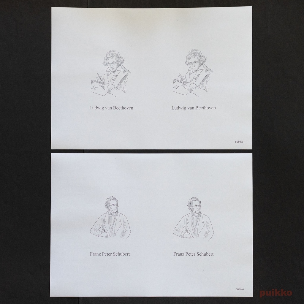 紙製ブックカバー 音楽家の肖像(5枚セット)