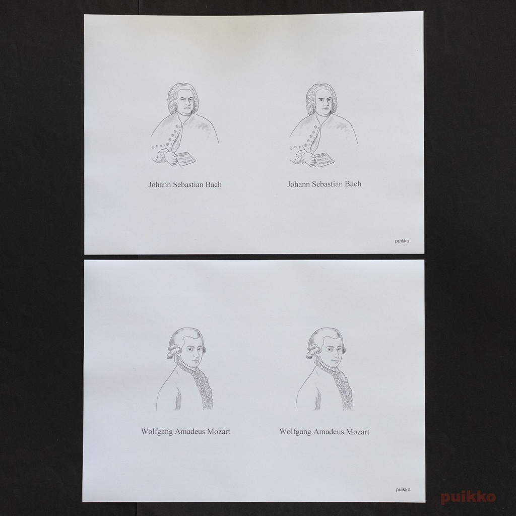 紙製ブックカバー 音楽家の肖像(5枚セット)