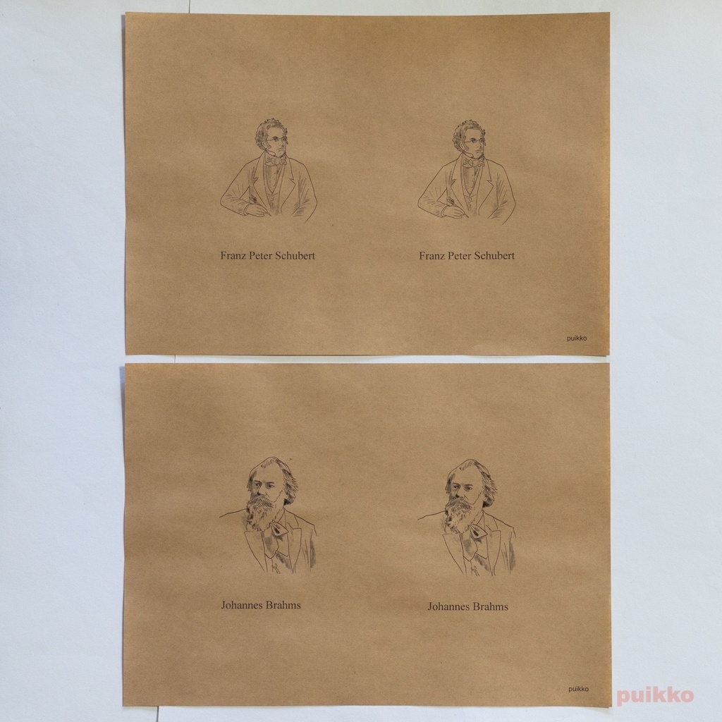 紙製ブックカバー 音楽家の肖像(5枚セット)