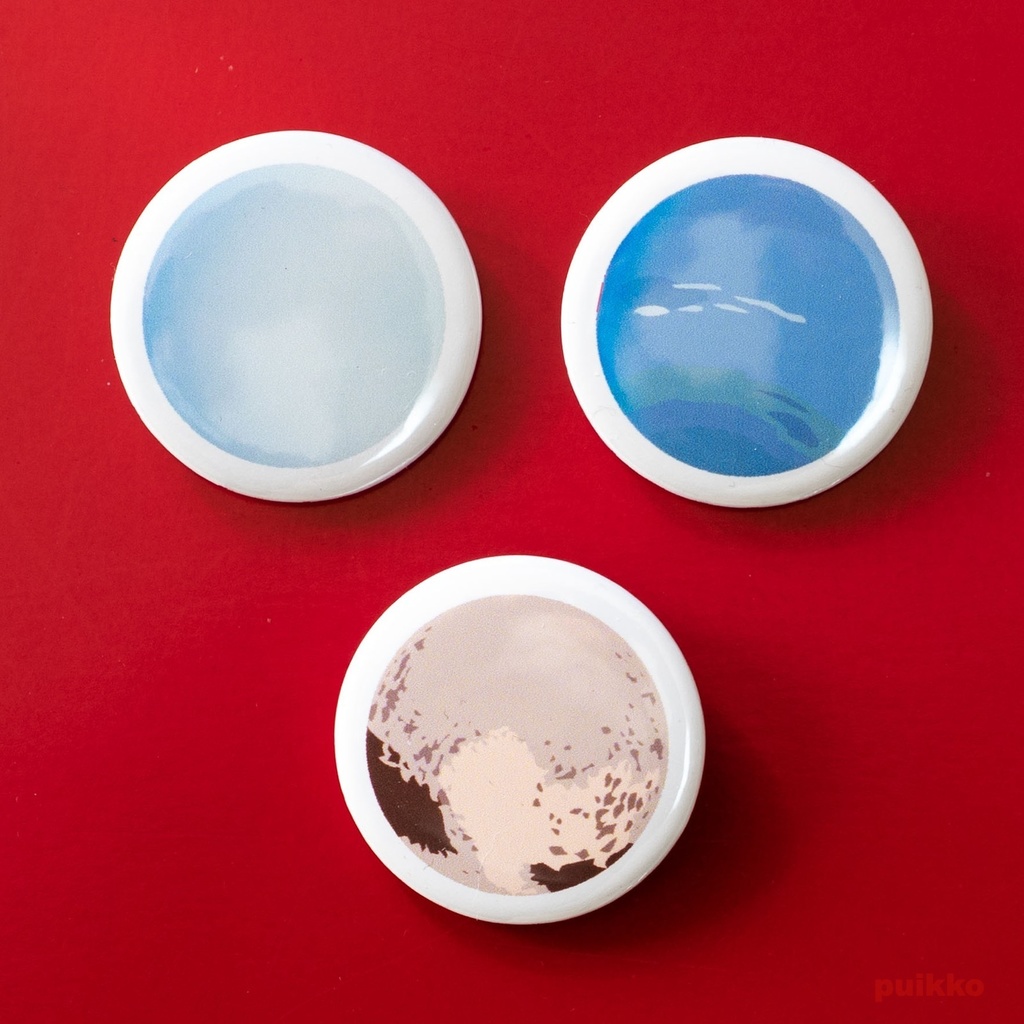 缶バッジ 32mm　天王星・海王星・冥王星（3個セット）