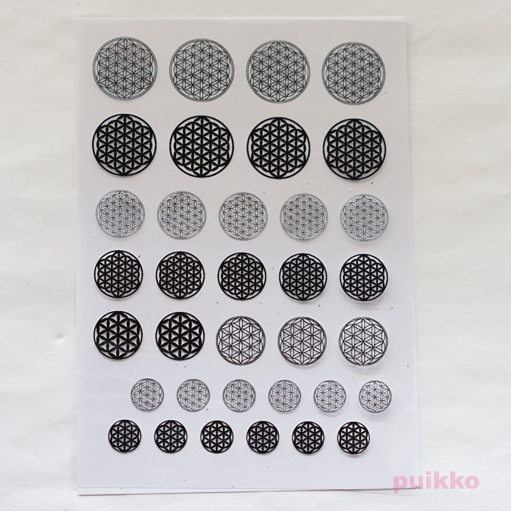 フラワーオブライフ 箔押し レジン封入用フィルム