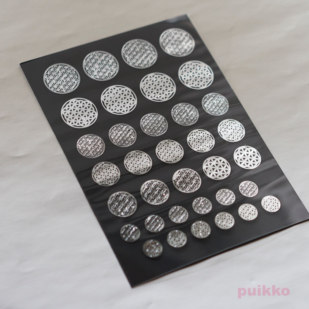 フラワーオブライフ 箔押し レジン封入用フィルム