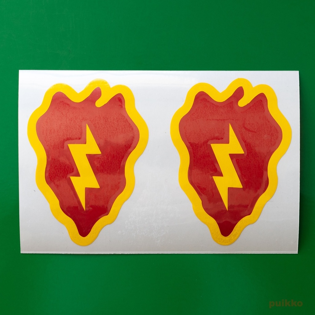 ミリタリーステッカー　アメリカ陸軍　第25歩兵師団　肩章・小（2片）（重ね貼りタイプ）