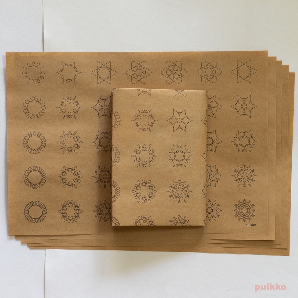 紙製ブックカバー　数学柄3（5枚セット）