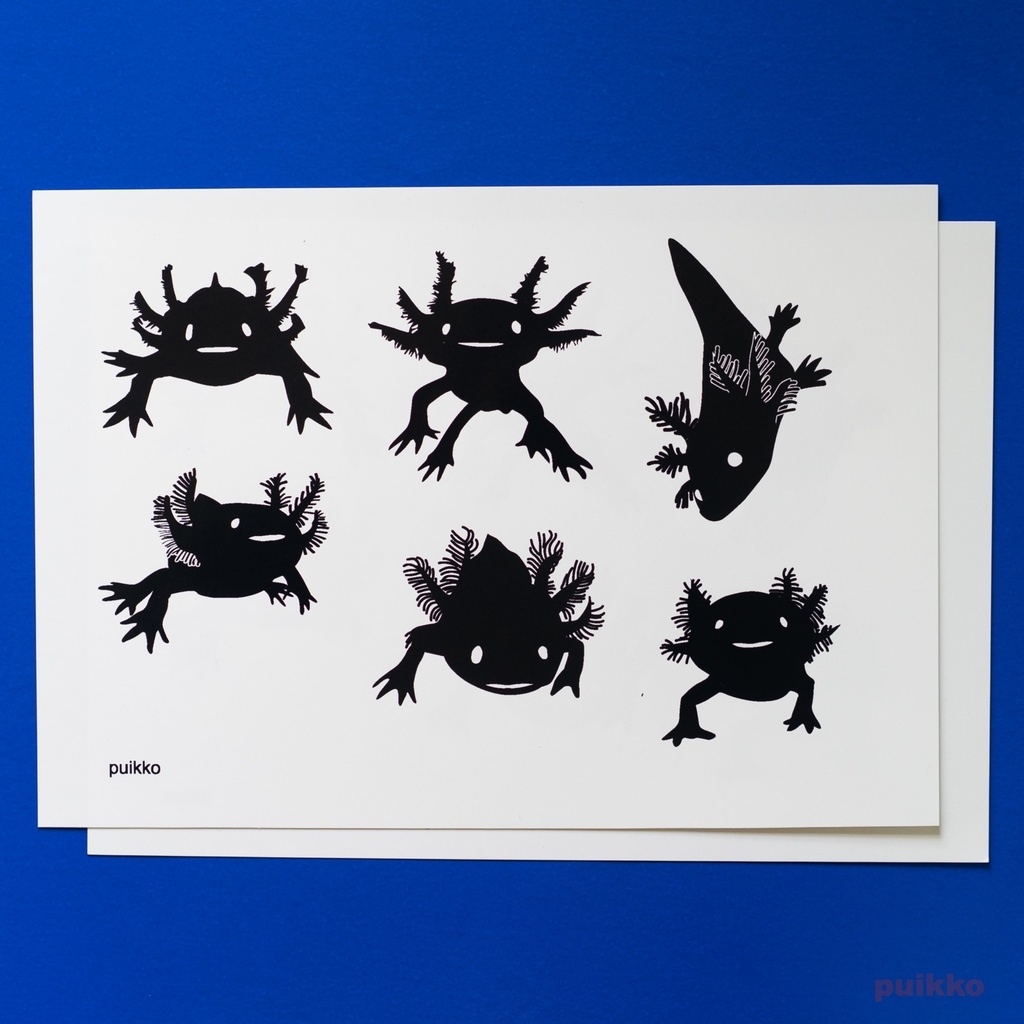 シルエットシール　ウーパールーパー（A5判x2）