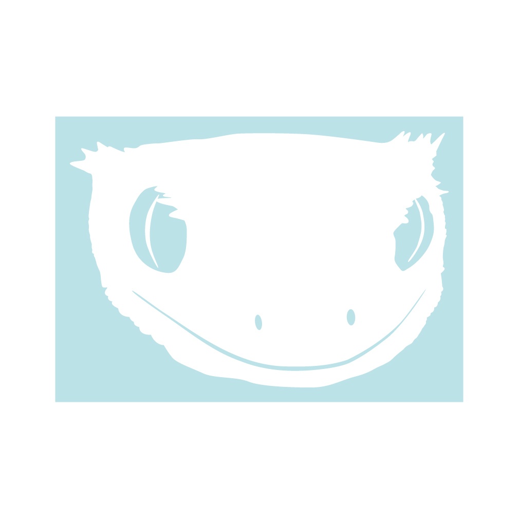 ステッカー クレステッドゲッコーの正面顔