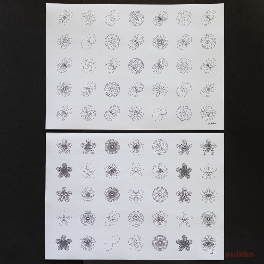 紙製ブックカバー バラ曲線2(6枚セット)