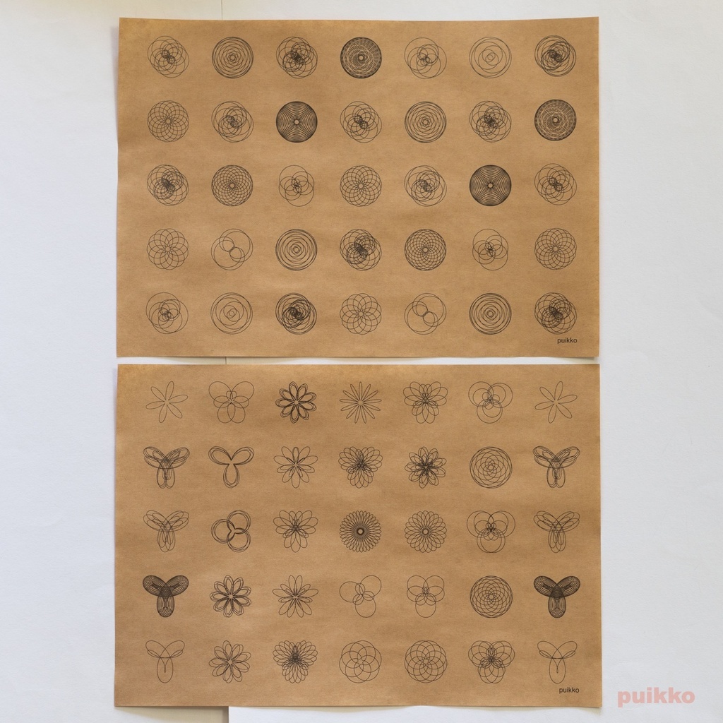 紙製ブックカバー バラ曲線2(6枚セット)