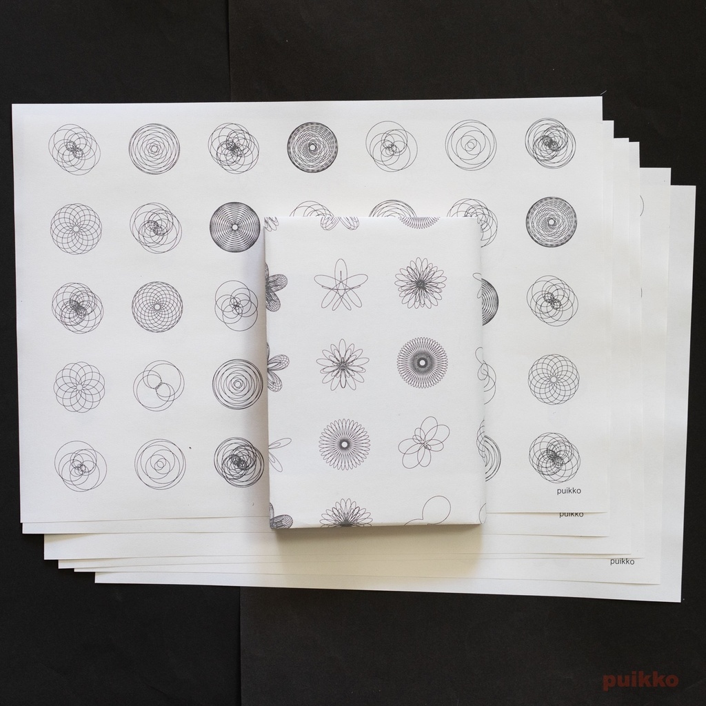 紙製ブックカバー バラ曲線2(6枚セット)