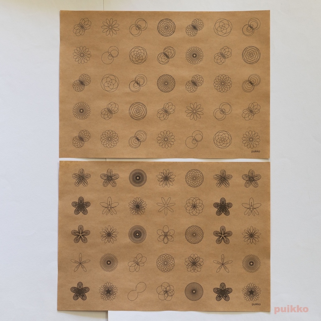 紙製ブックカバー バラ曲線2(6枚セット)