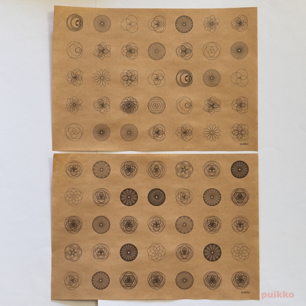 紙製ブックカバー バラ曲線2(6枚セット)