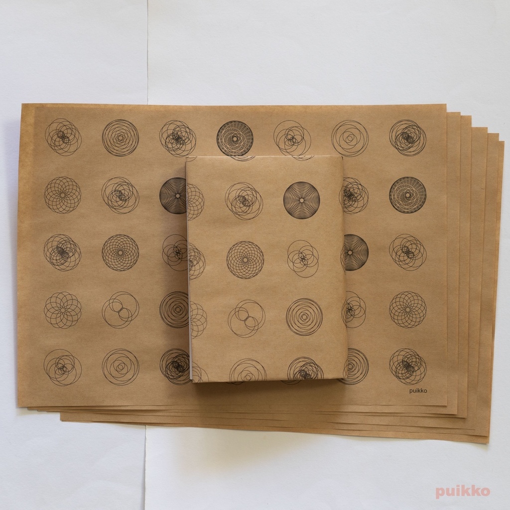 紙製ブックカバー バラ曲線2(6枚セット)