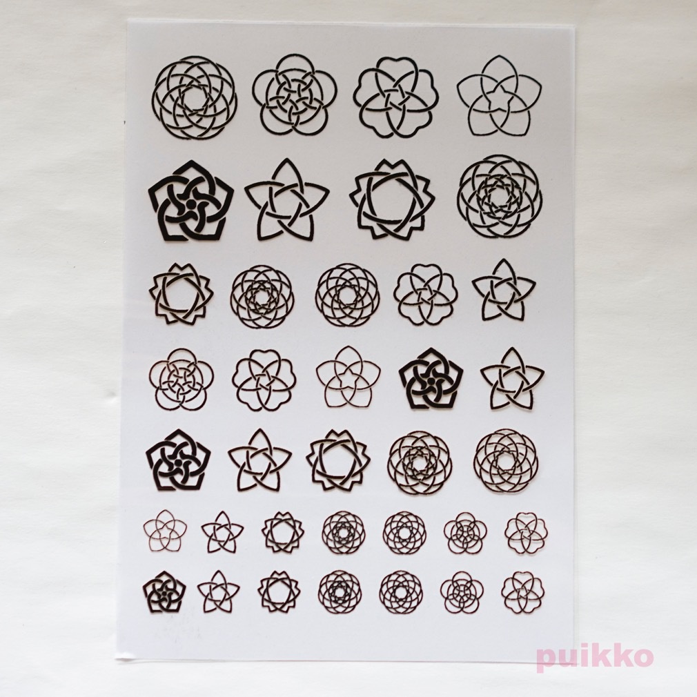 家紋・釜敷き1 箔押し レジン封入用フィルム