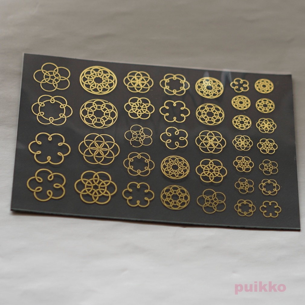 家紋・釜敷き2　箔押し　レジン封入用フィルム