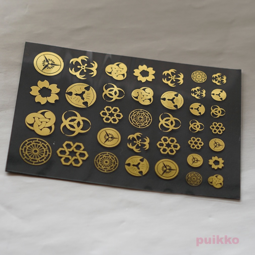 家紋・幾何学模様 箔押し レジン封入用フィルム