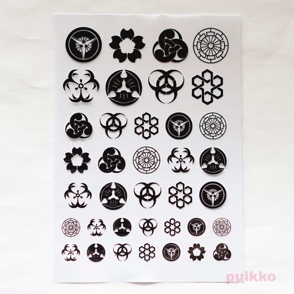 家紋・幾何学模様 箔押し レジン封入用フィルム