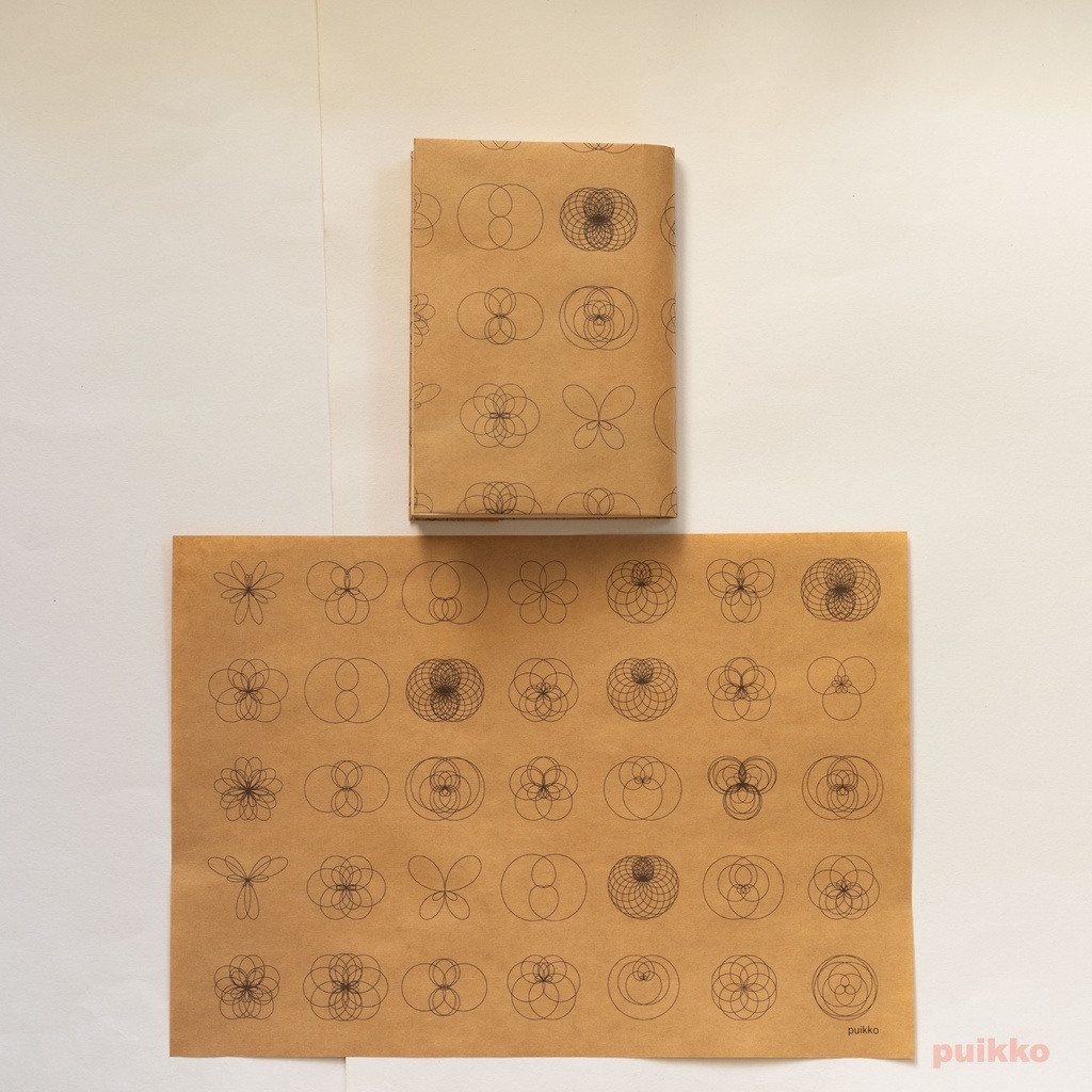 紙製ブックカバー バラ曲線3(5枚セット)