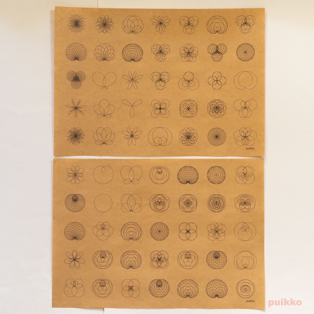 紙製ブックカバー バラ曲線3(5枚セット)