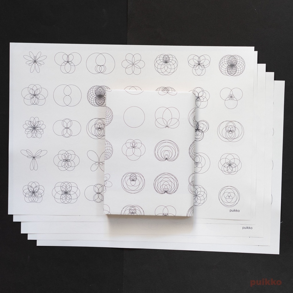 紙製ブックカバー バラ曲線3(5枚セット)