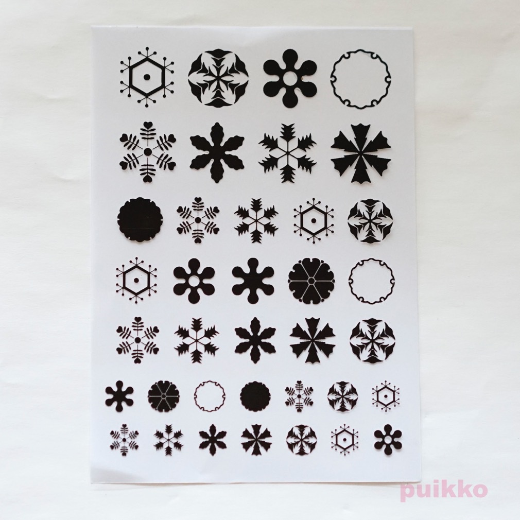 家紋・雪 箔押し レジン封入用フィルム