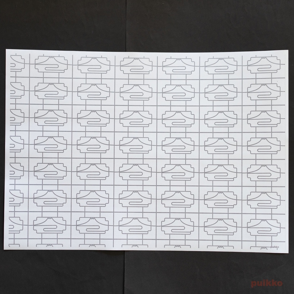 紙製ブックカバー 鉄窓花1 A3判(5枚セット)