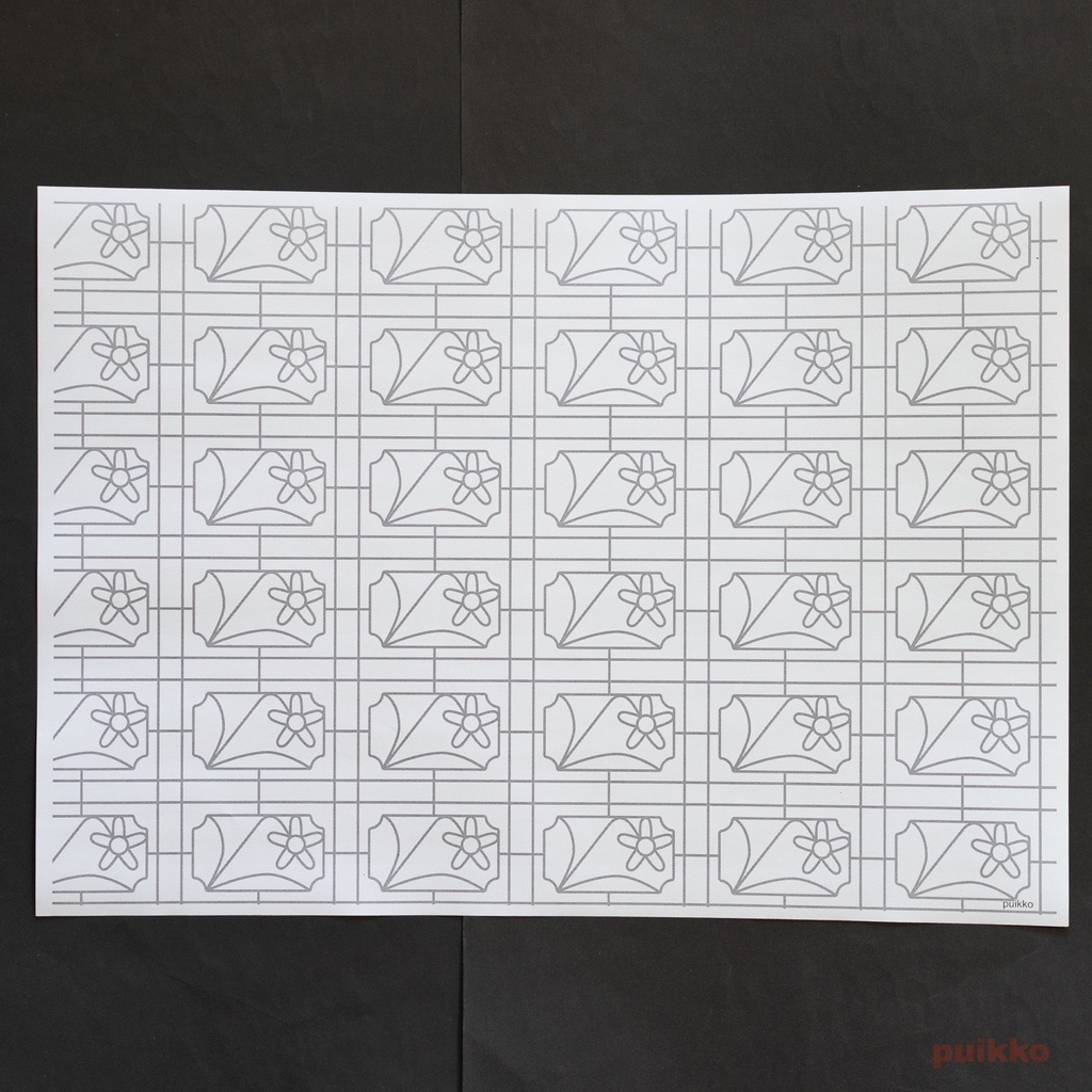 紙製ブックカバー 鉄窓花2 A3判(5枚セット)