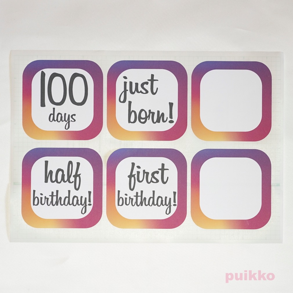 ベビーマンスリーステッカー 角丸正方形