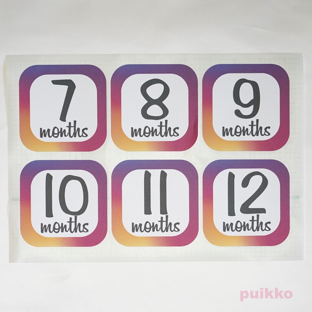 ベビーマンスリーステッカー 角丸正方形