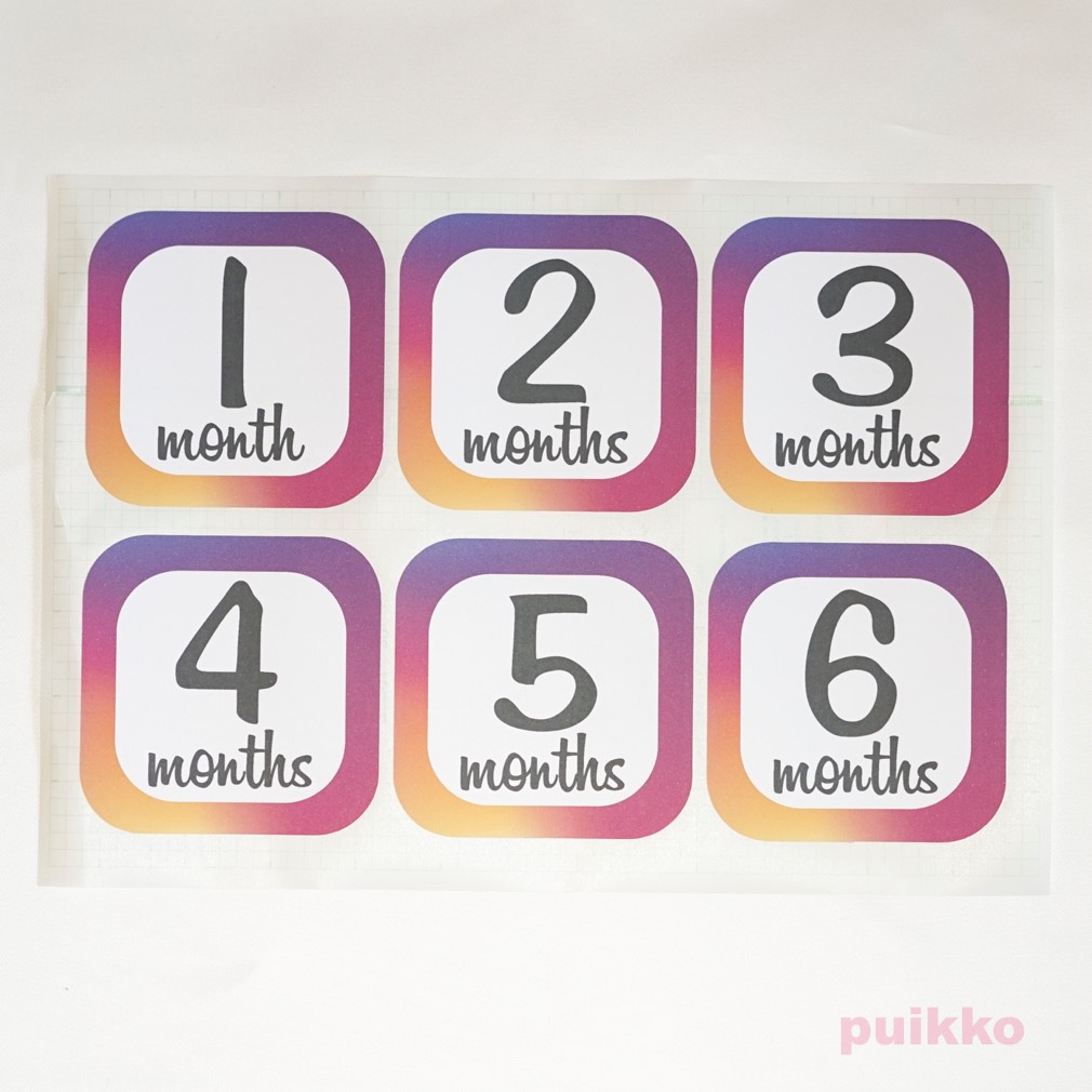 ベビーマンスリーステッカー 角丸正方形