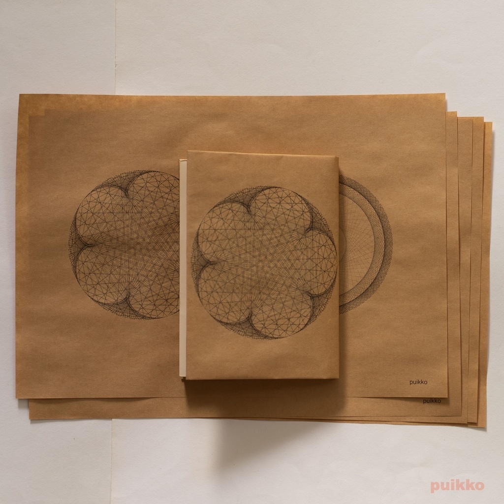 紙製ブックカバー　ストリングアート（5枚セット）