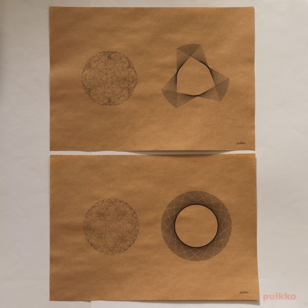 紙製ブックカバー ストリングアート(5枚セット)