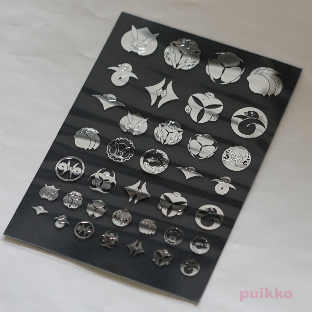 家紋・兎と雁 箔押し レジン封入用フィルム