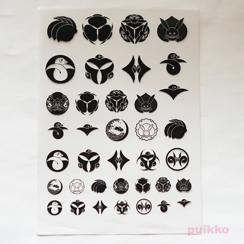 家紋・兎と雁 箔押し レジン封入用フィルム