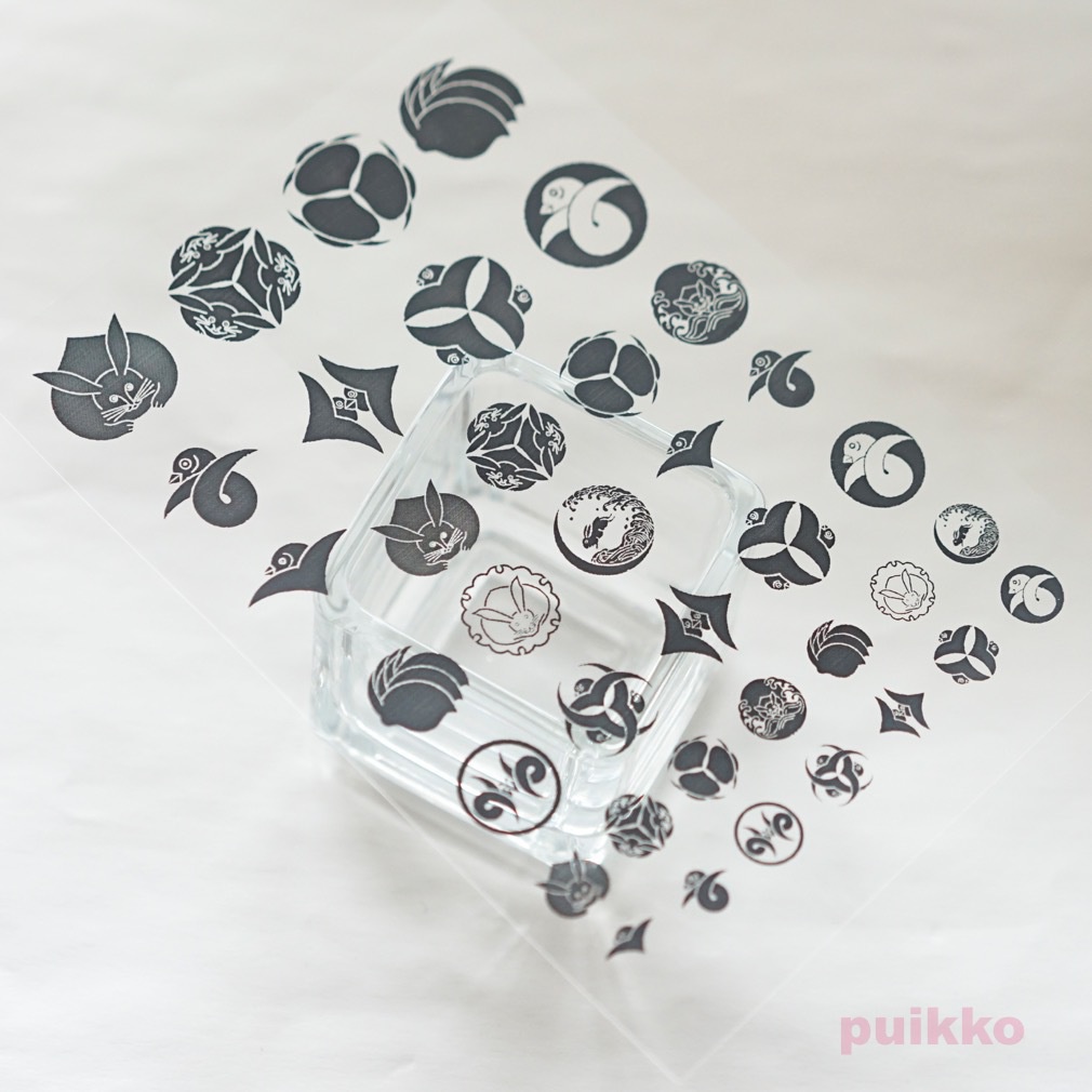 家紋・兎と雁 レジン封入用フィルム