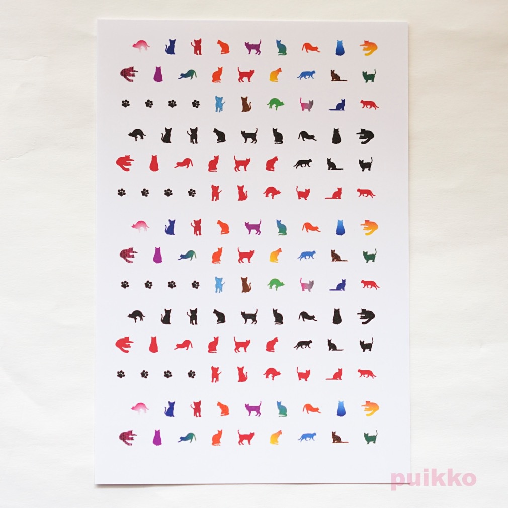 猫シルエット ネイルシール