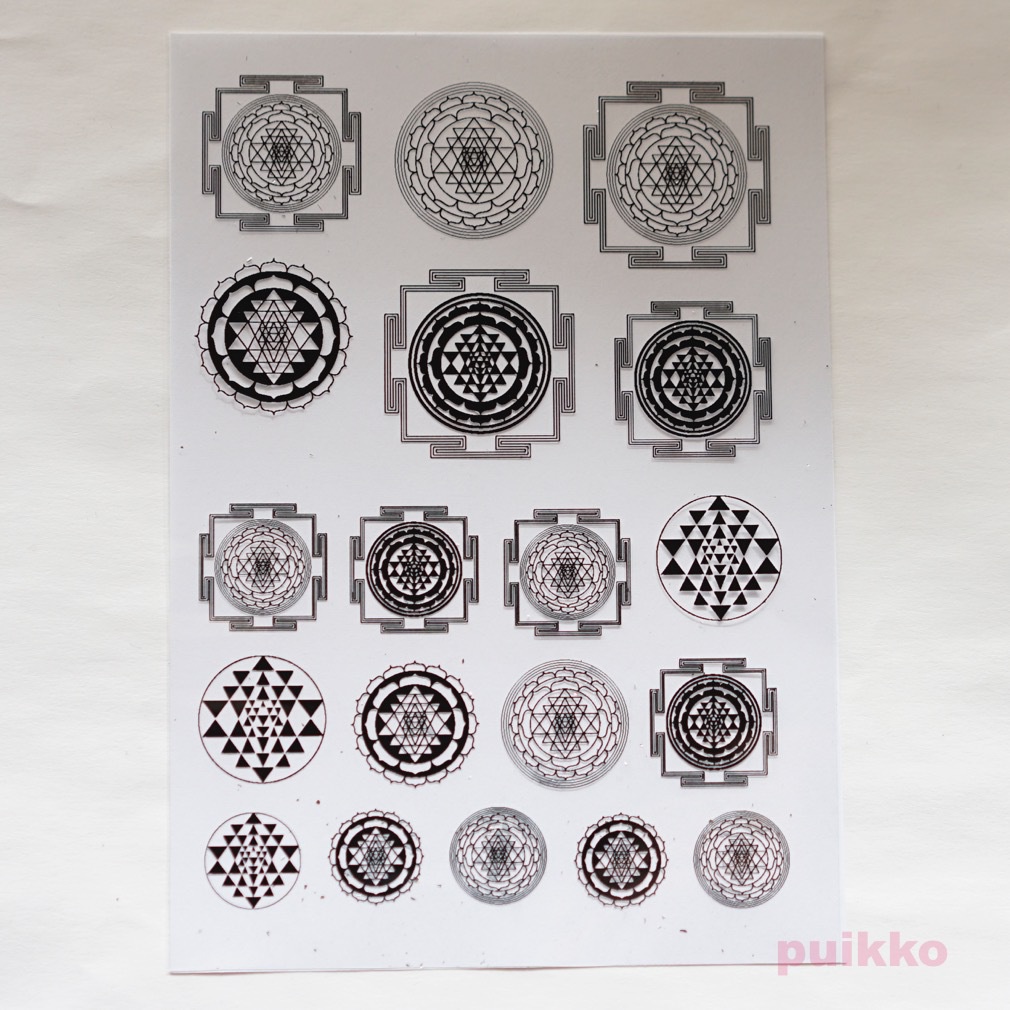 シュリ・ヤントラ 箔押し レジン封入用フィルム