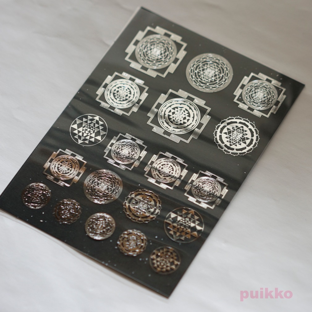 シュリ・ヤントラ 箔押し レジン封入用フィルム