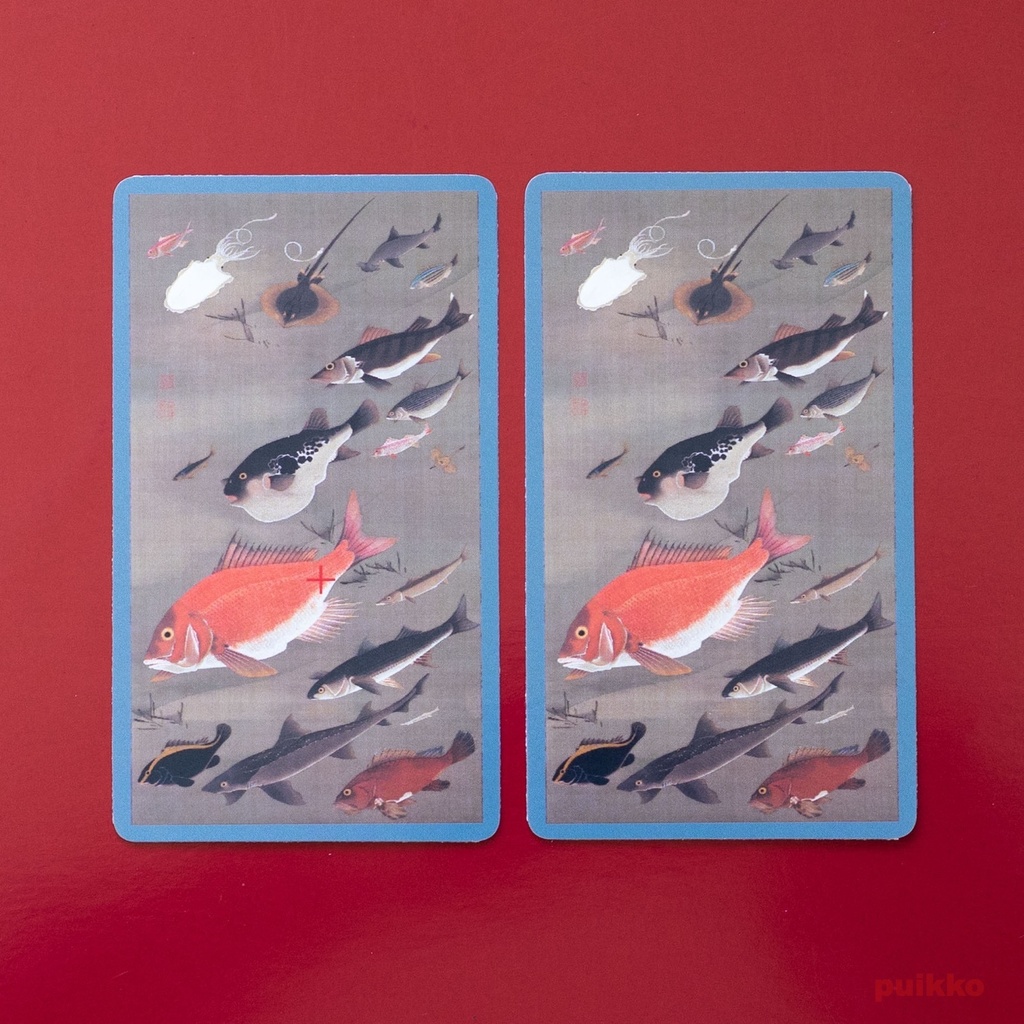 シールタイプステッカー　伊藤若冲「群魚図」（2枚セット）