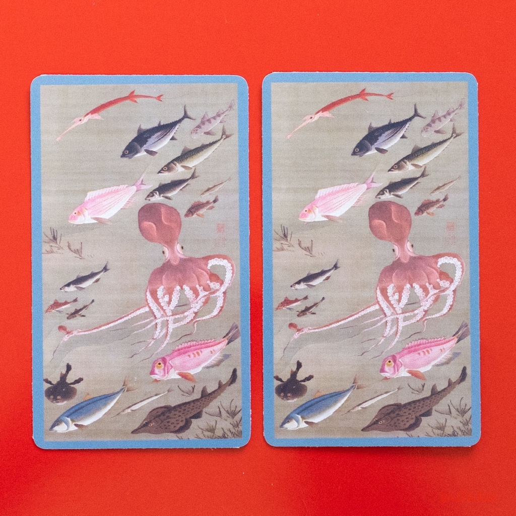 シールタイプステッカー　伊藤若冲「諸魚図」（2枚セット）