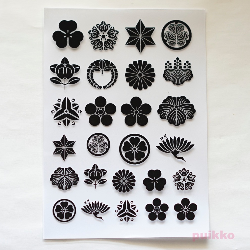 家紋・植物1 箔押し レジン封入用フィルム