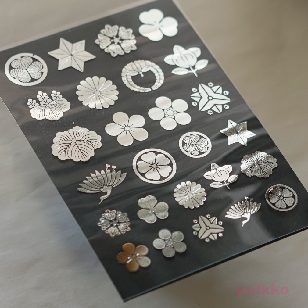 家紋・植物1 箔押し レジン封入用フィルム