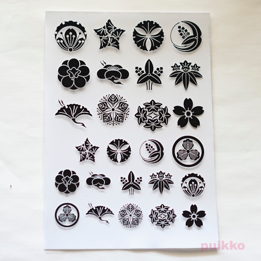 家紋・植物2 箔押し レジン封入用フィルム