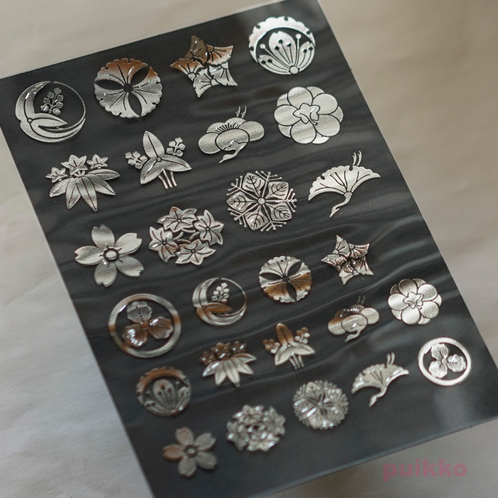 家紋・植物2 箔押し レジン封入用フィルム