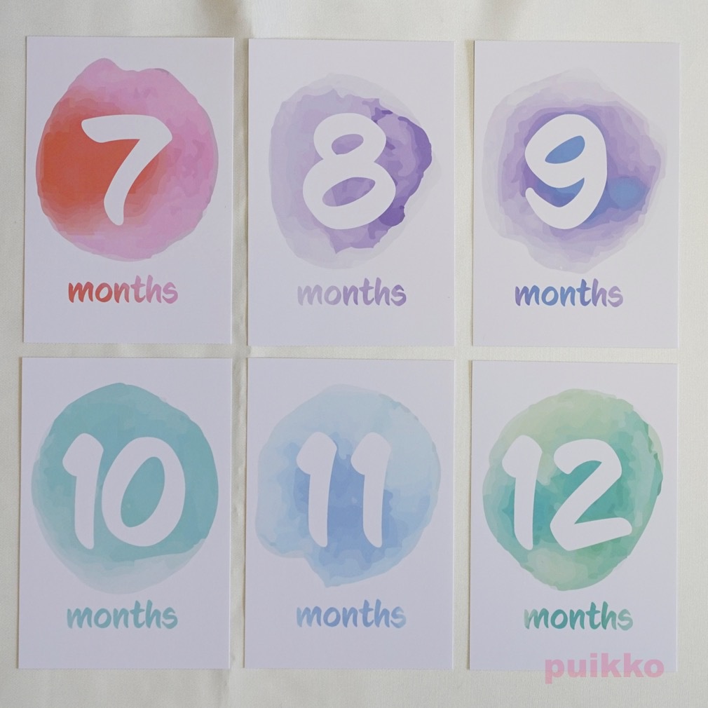 ベビーマンスリーカード 水彩サークル(はがきサイズ)