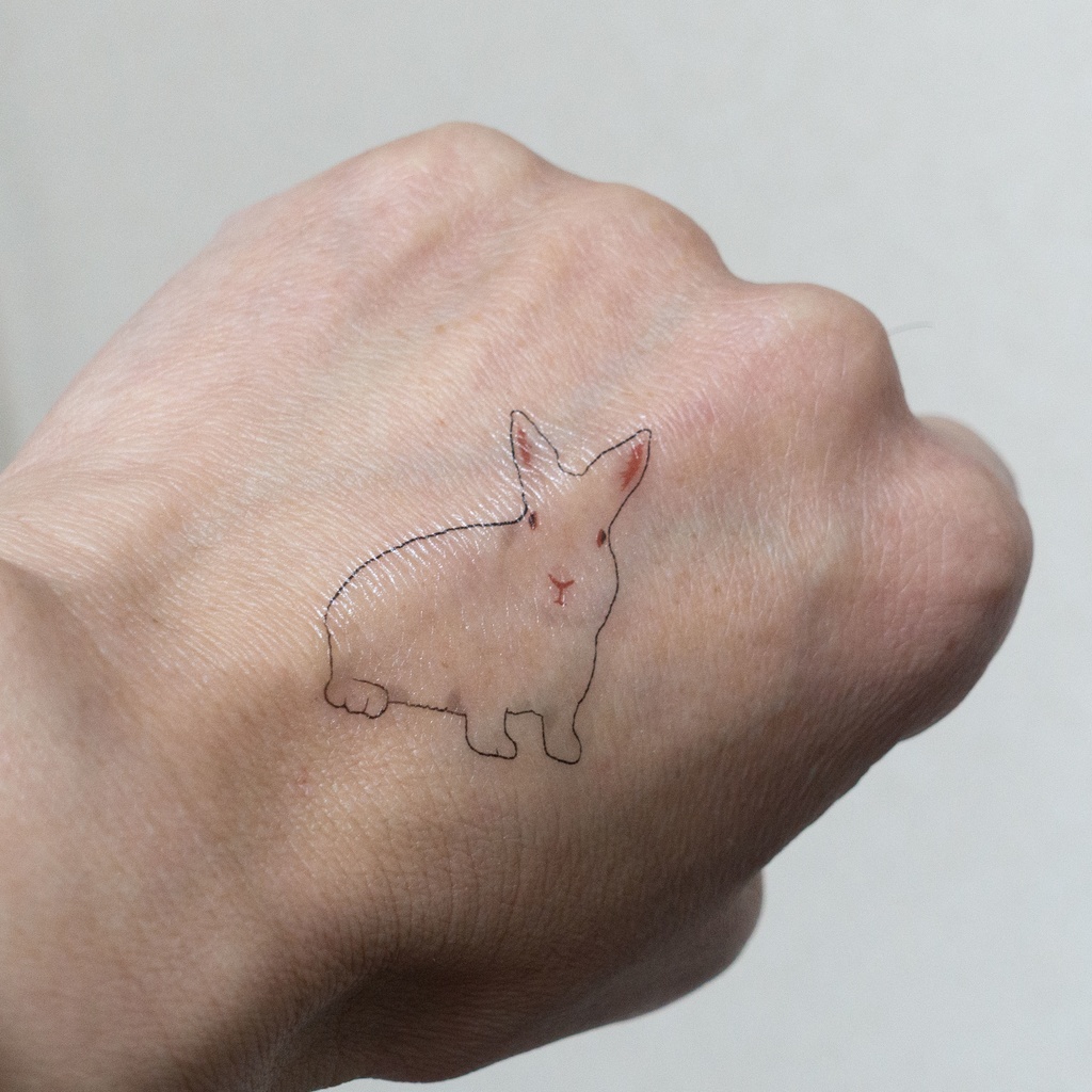 タトゥーシール 白うさぎ