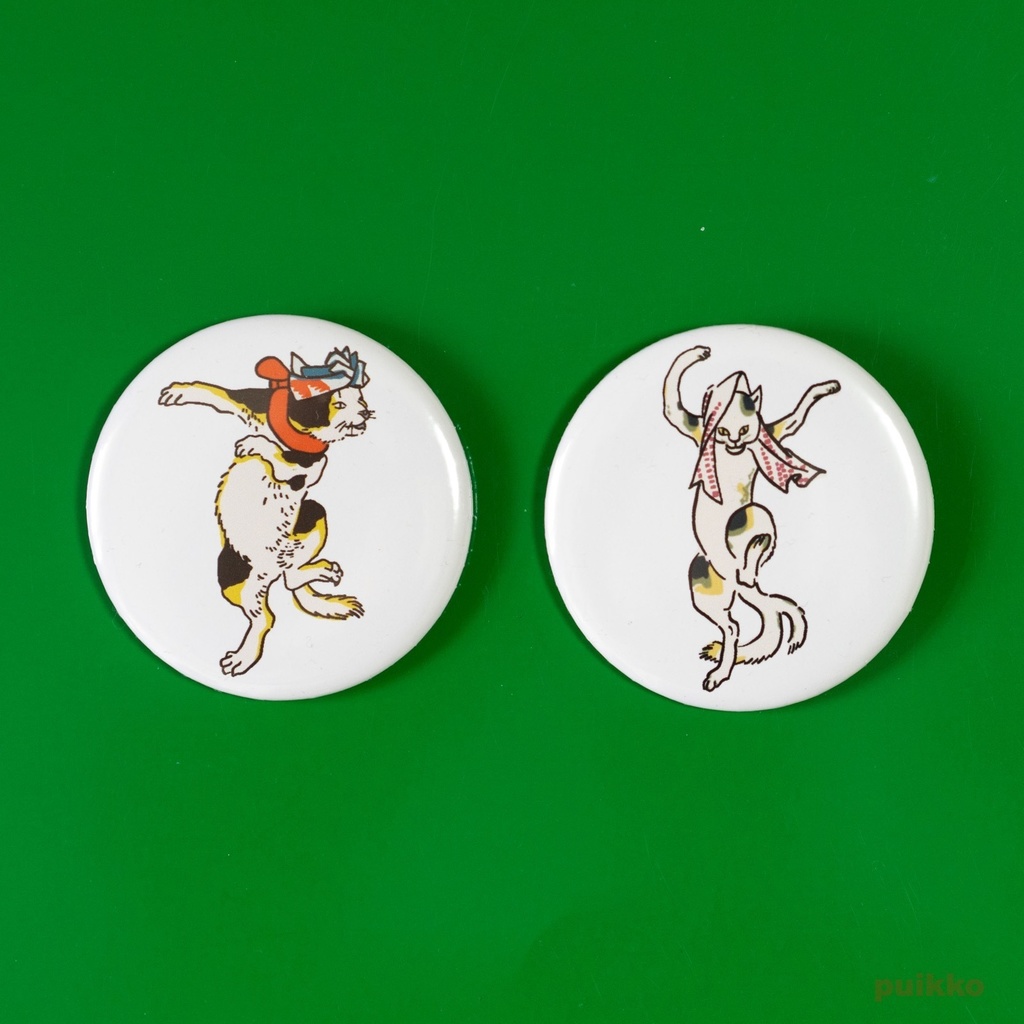 缶バッジ 58mm 歌川国芳 踊る猫又1(2個セット)