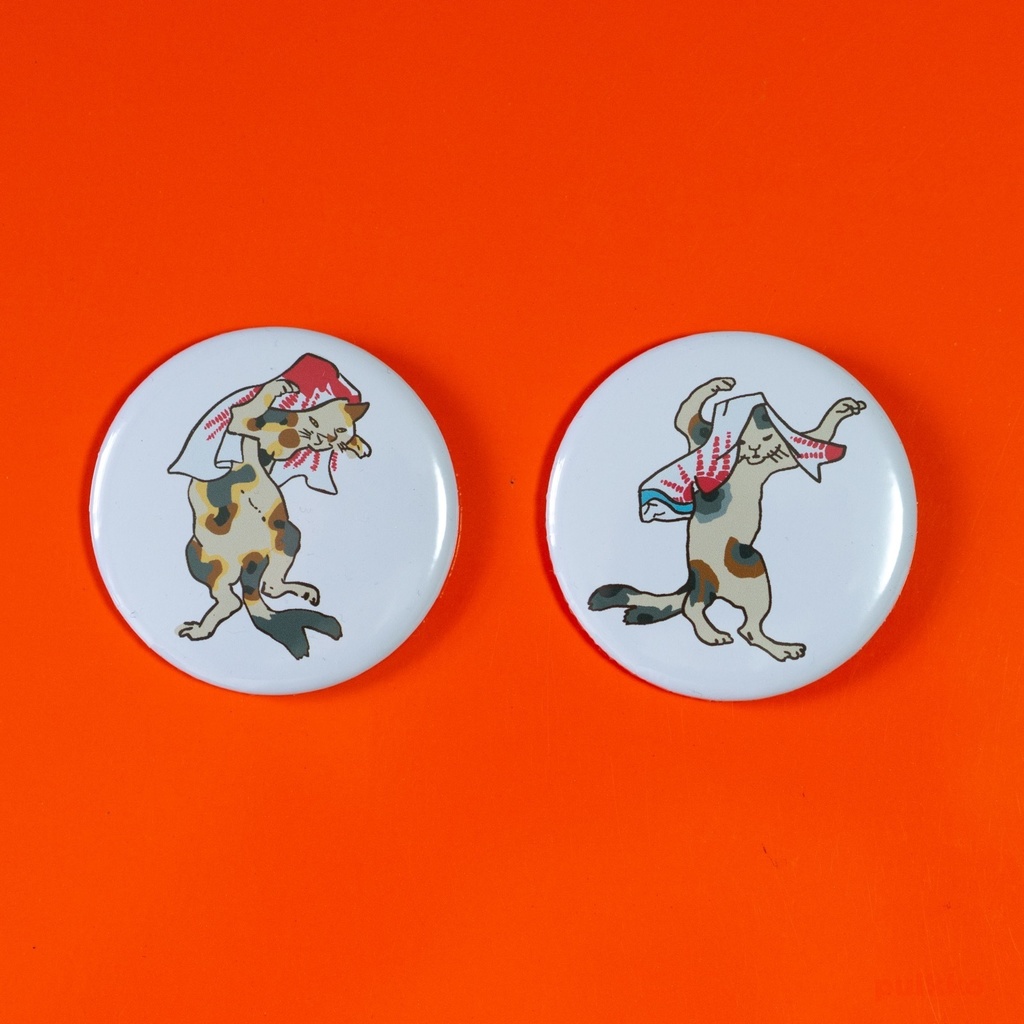 缶バッジ 58mm 歌川国芳 踊る猫又2(2個セット)