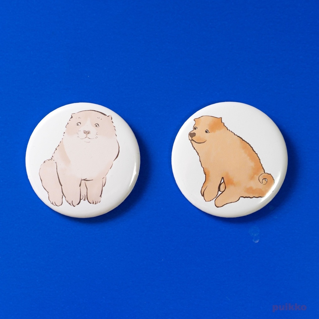 缶バッジ 58mm 長沢芦雪 仔犬2(2個セット)